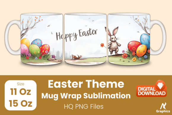 Download Easter Mug Wrap for Sublimation - No 010 - Easter mug Collection