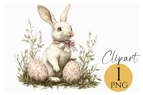 Download Vintage Easter Bunny Clipart PNG - Premium Resources