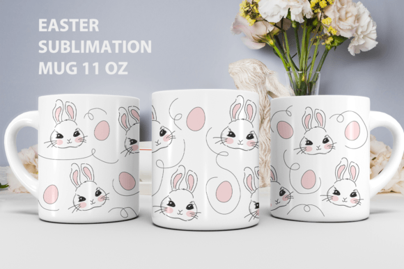 Download Easter Mug Wrap, Easter Bunny Mug Design - Easter mug Collection
