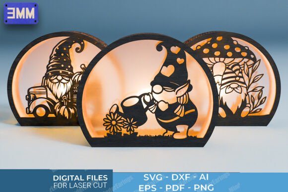 Download 3D Gnome Lantern Laser Cut Files - Laser cut files Collection