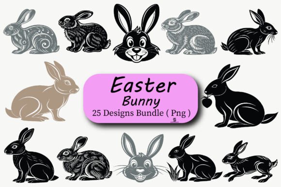 Download Vintage Easter Bunny Clipart Png Bundle - Premium Resources