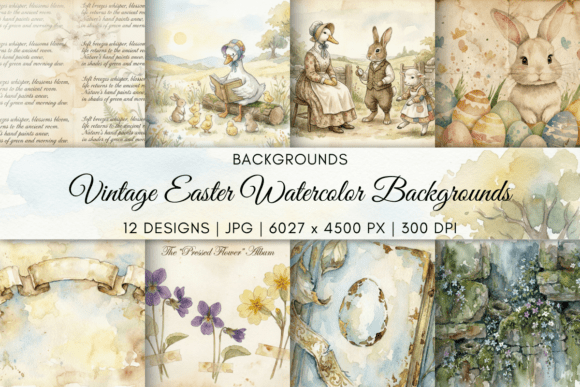 Download Vintage Easter Watercolor Backgrounds - Backgrounds Collection